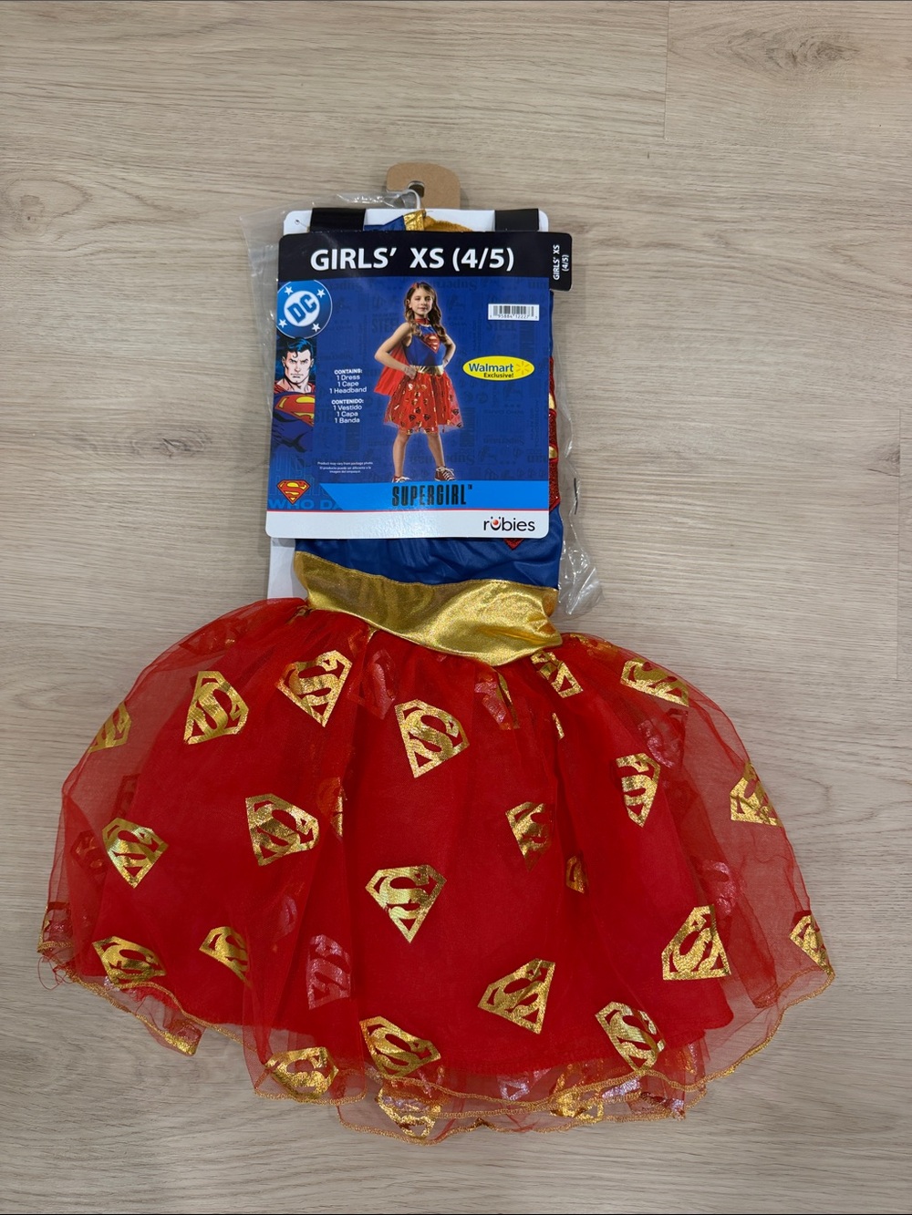 New Supergirl XS 4-5 Girls' Supergirl Red & Blue Tulle Costume Dress by Rubie's